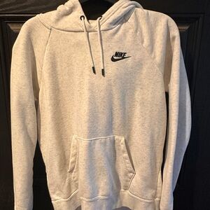 Nike white Sweater with Iconic Swoosh and Relaxed Fit